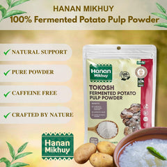 HANAN MIKHU Tokosh fermented powder close-up shows nutrient-rich Andes origins.