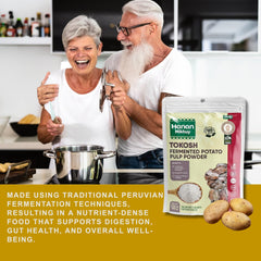 HANAN MIKHU Tokosh powder on spoon enables easy smoothie additions.