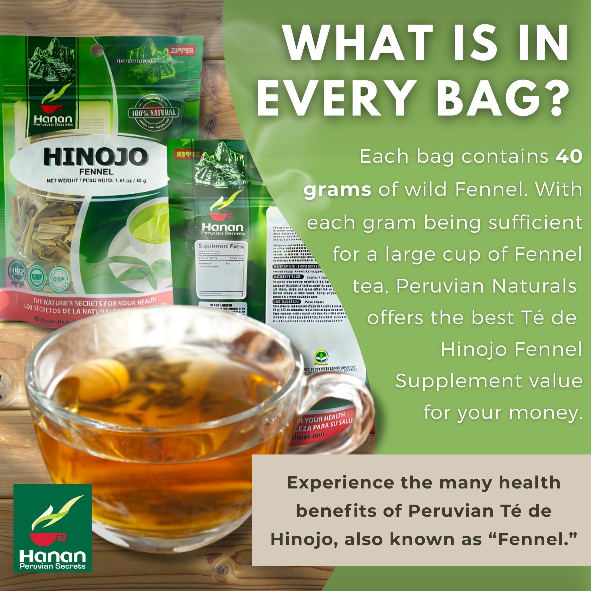 Hanan Peruvian Secrets Hinojo tea infuser prepared for brewing.