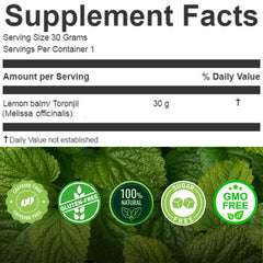 Hanan lemon balm tea cup steeping reveals bright citrus notes and calming aroma.