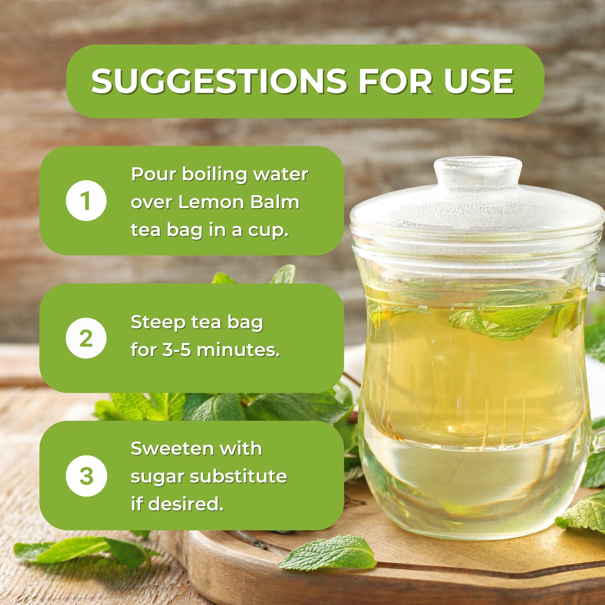 Hanan tea box front highlighting caffeine-free herbal blend for any time of day.