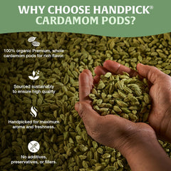 HANDPICK Cardamom pods on baking setup deliver fragrant, aromatic sweets.