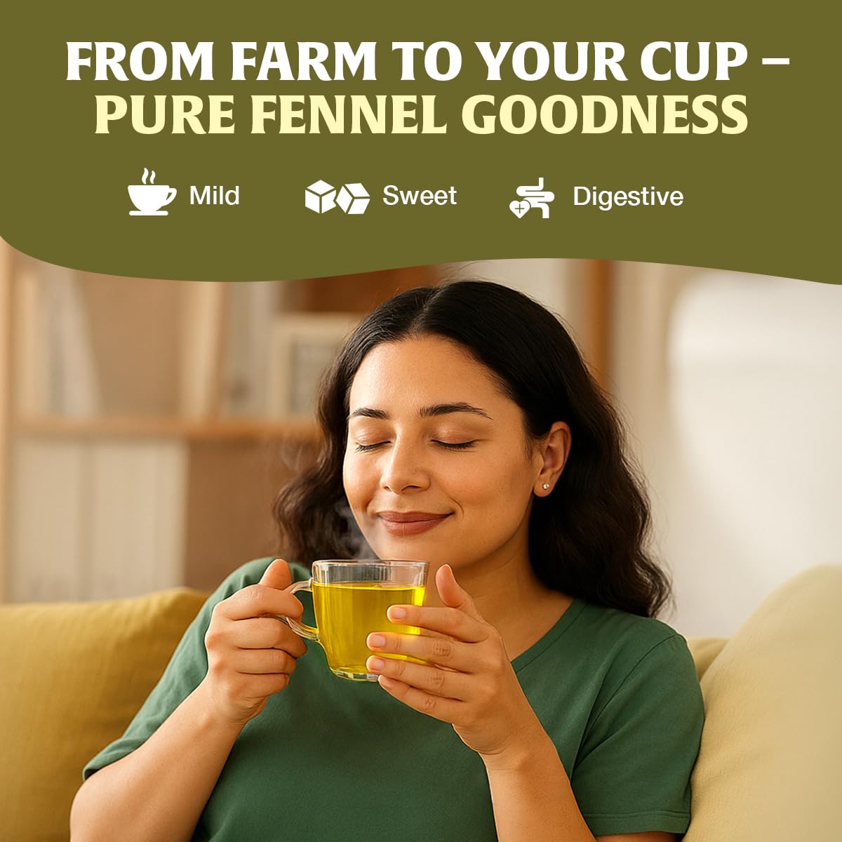 HANDPICK fennel tea bags, Indian-origin packaging in view