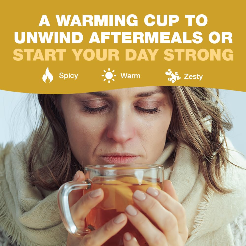 HANDPICK Organic Ginger Tea Bags eco packaging emphasizes planet-friendly choices.