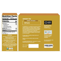 HANDPICK Organic Ginger Tea Bags round teabags closeup highlights natural ginger aroma and spice.
