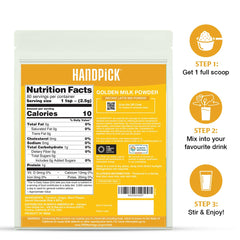 HANDPICK Golden Milk Powder spoon dispensing makes serving convenient.