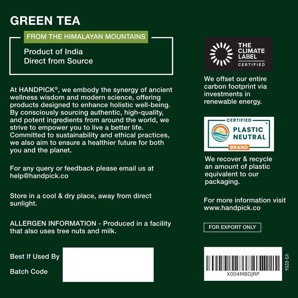 HANDPICK Green tea ready for daily wellness rituals.