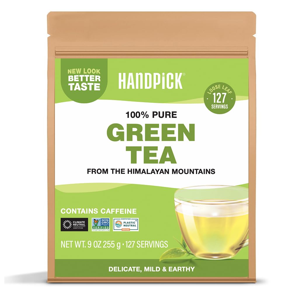 HANDPICK green tea loose leaf 255g for a rich daily aroma.