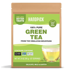 HANDPICK green tea loose leaf 255g for a rich daily aroma.