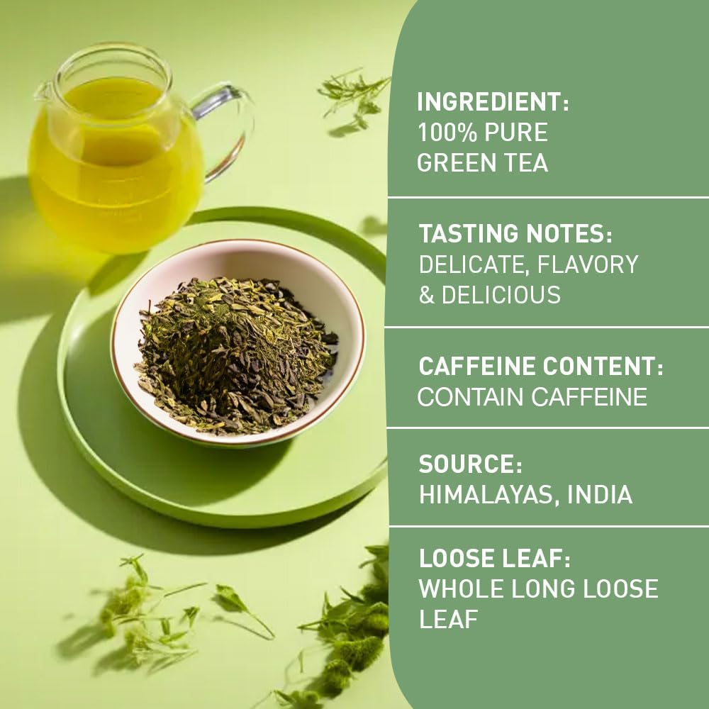 HANDPICK green tea resealable ziplock preserves freshness.