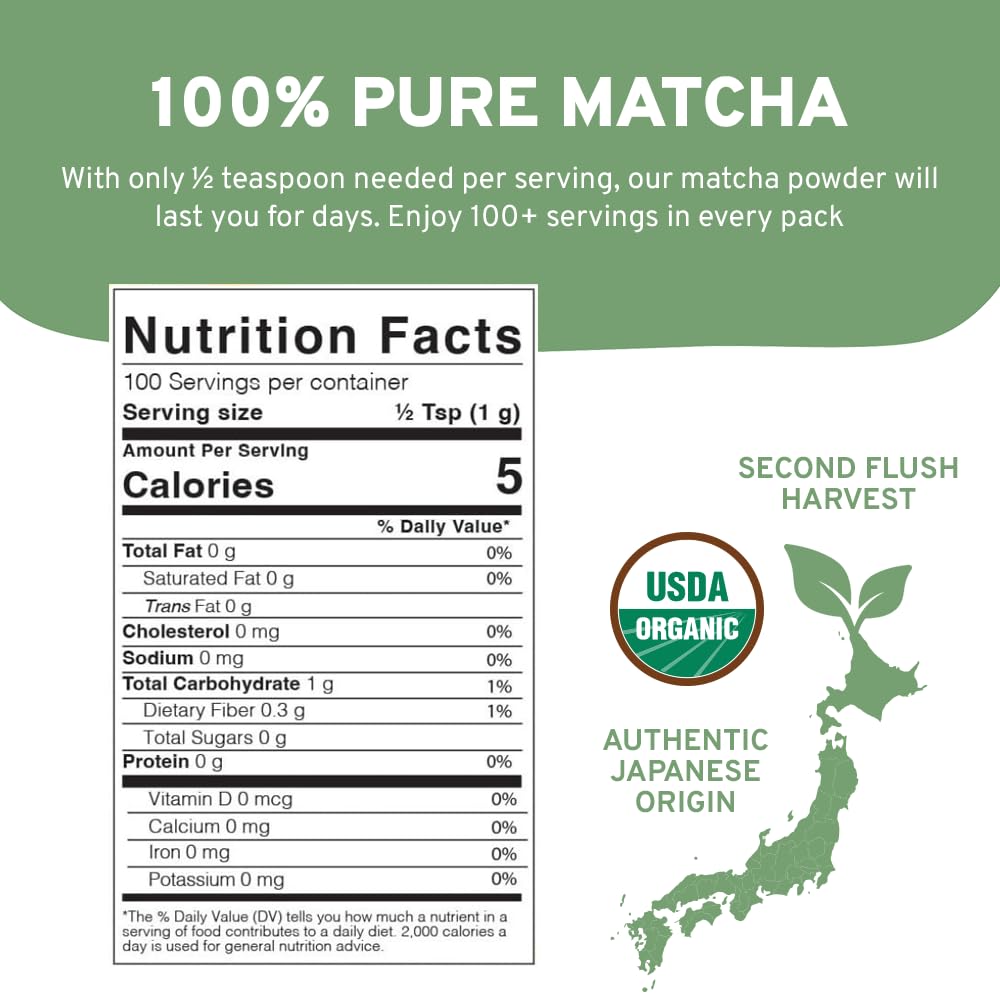 HANDPICK Matcha powder close-up showing vibrant green color for daily rituals.