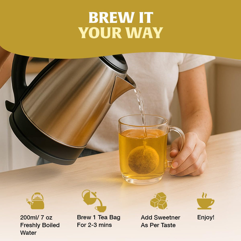 HANDPICK Lemon Ginger Tea product label highlighting natural ingredients.