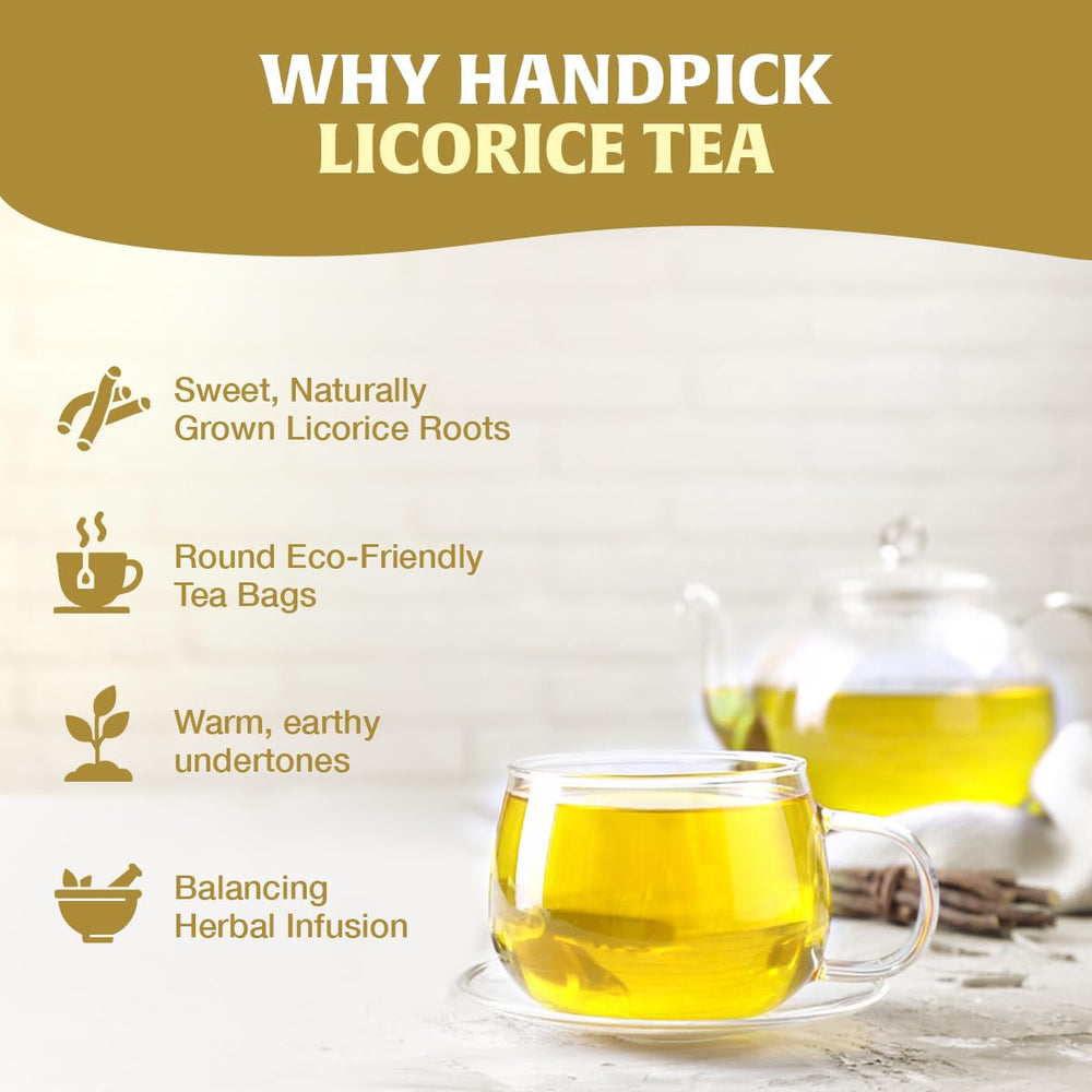 HANDPICK Licorice Root Tea cup ready to sip with warm spice notes.