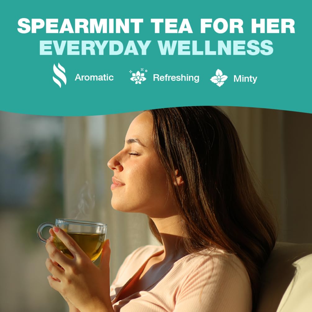 HANDPICK spearmint tea bags underscore Non-GMO and clean ingredients.