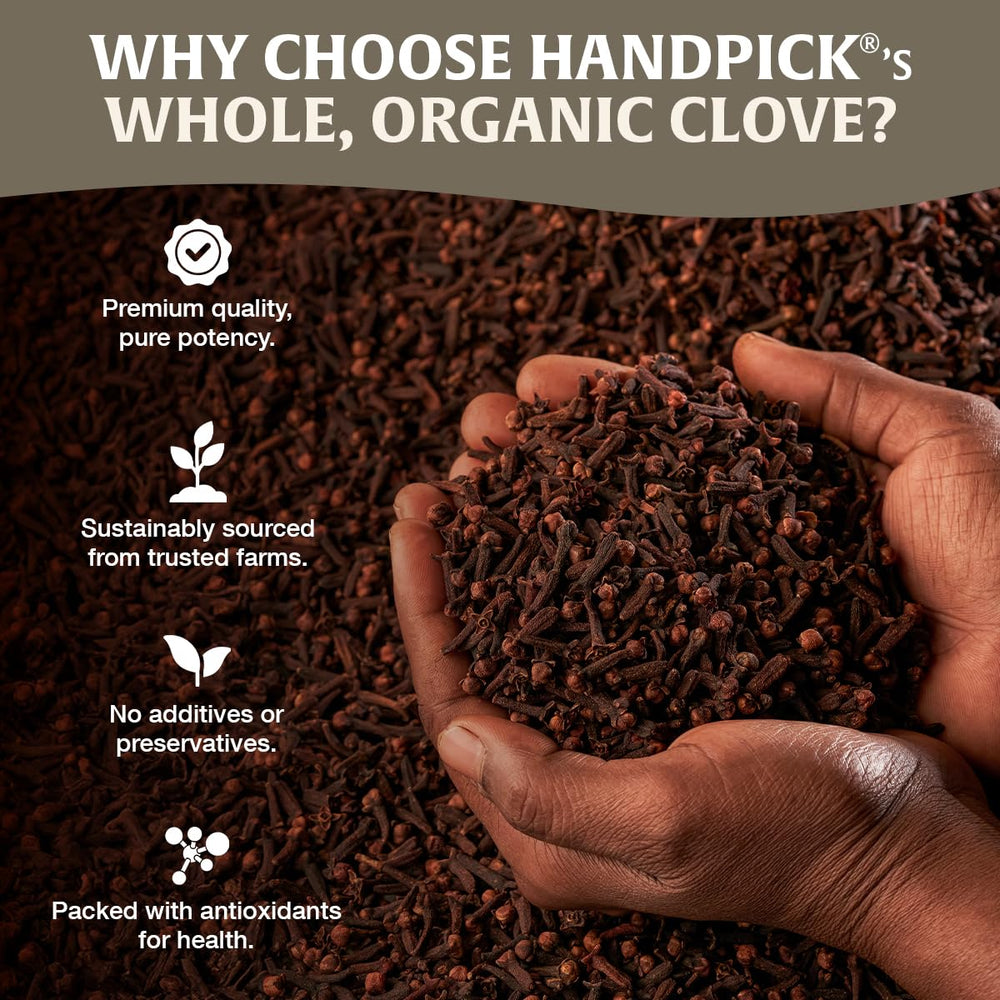 HANDPICK Organic Cloves Whole ready for cooking in stews and curries.