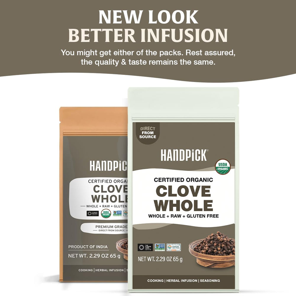 HANDPICK Organic Cloves Whole measuring with spoon for precise seasoning.