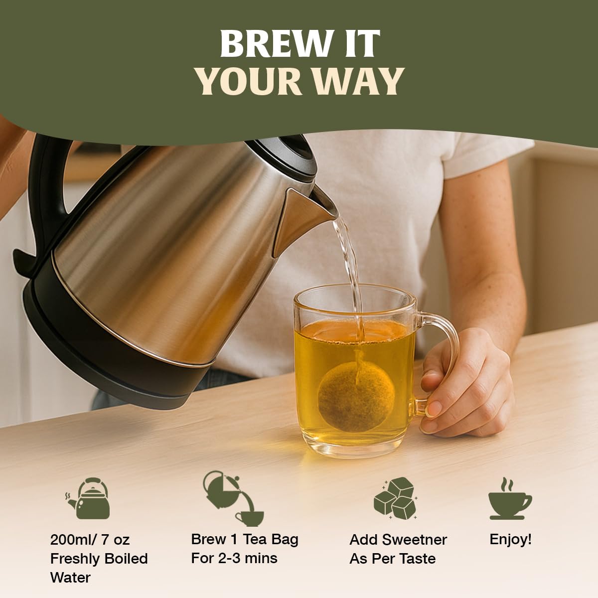 Non-GMO HANDPICK Tulsi Tea with pure ingredients