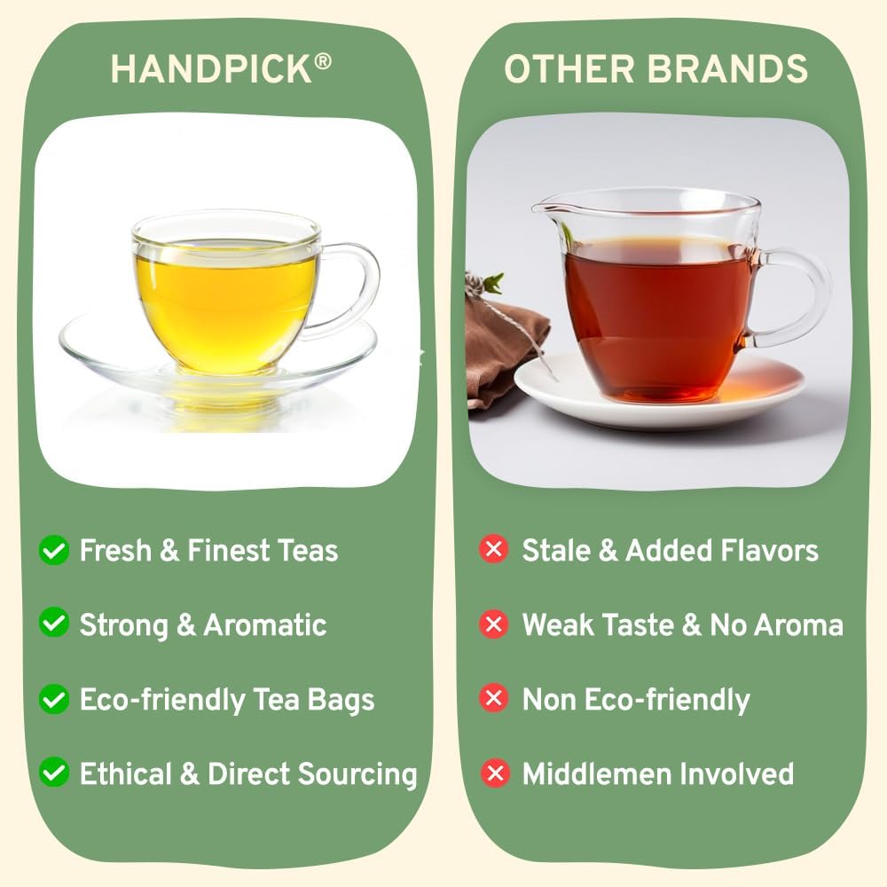 HANDPICK peppermint tea bags offering cooling notes for soothing cups.