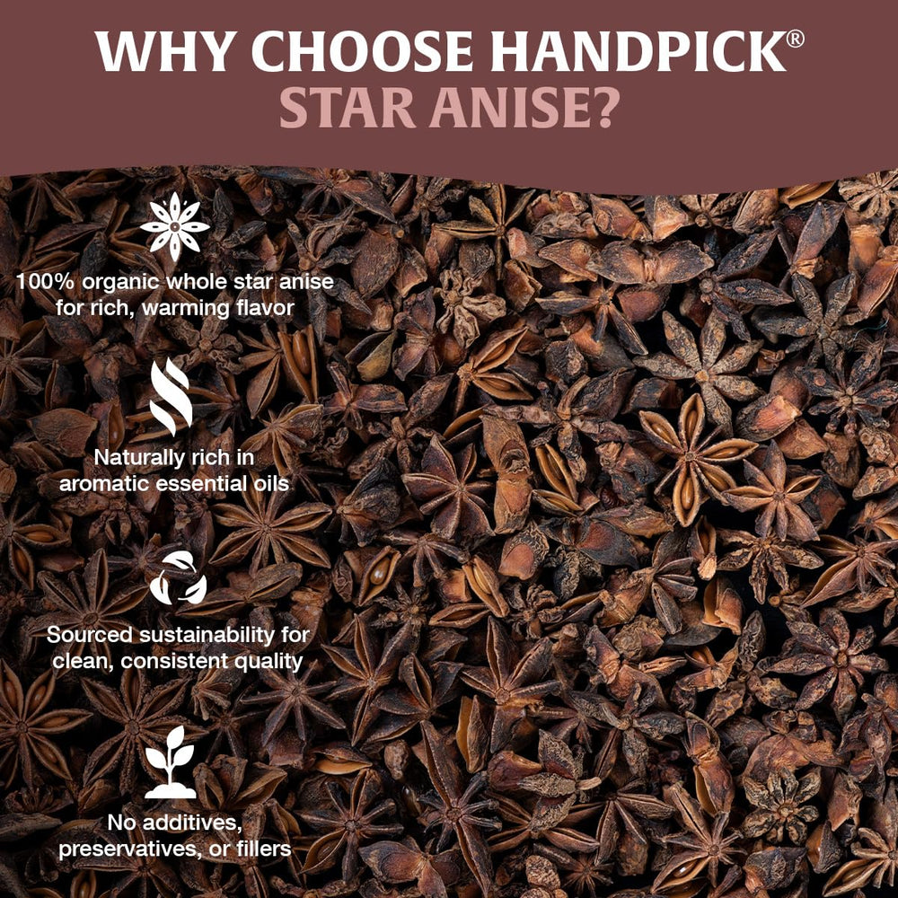 HANDPICK Star Anise Gluten-Free label indicating pure spice.