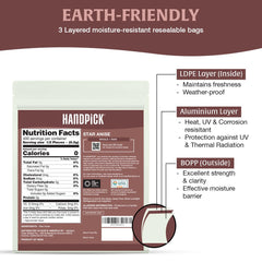 HANDPICK Star Anise Packaging Zip Pouch shown for freshness and storage.