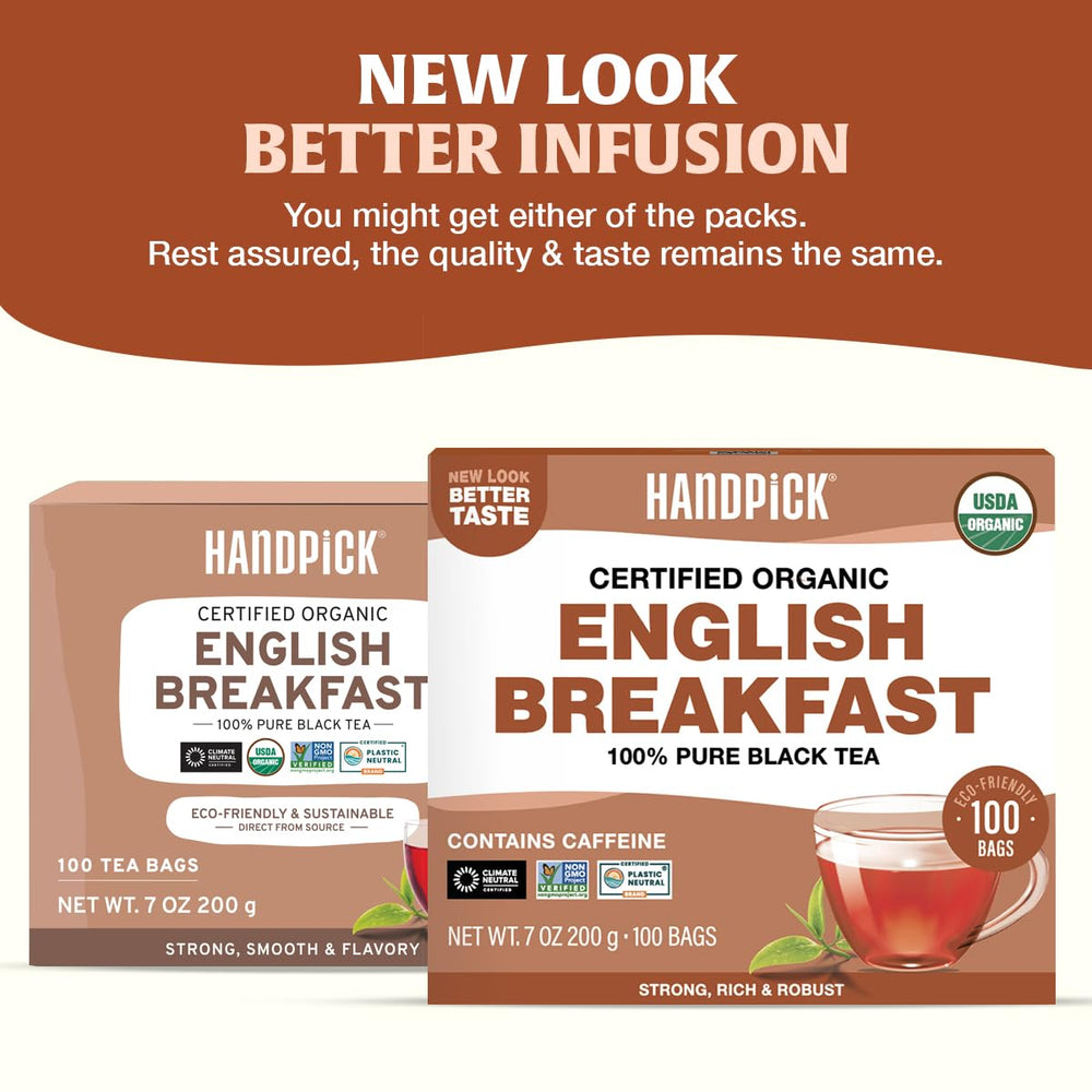HANDPICK strong black tea cup steaming delivers a robust caffeine kick.