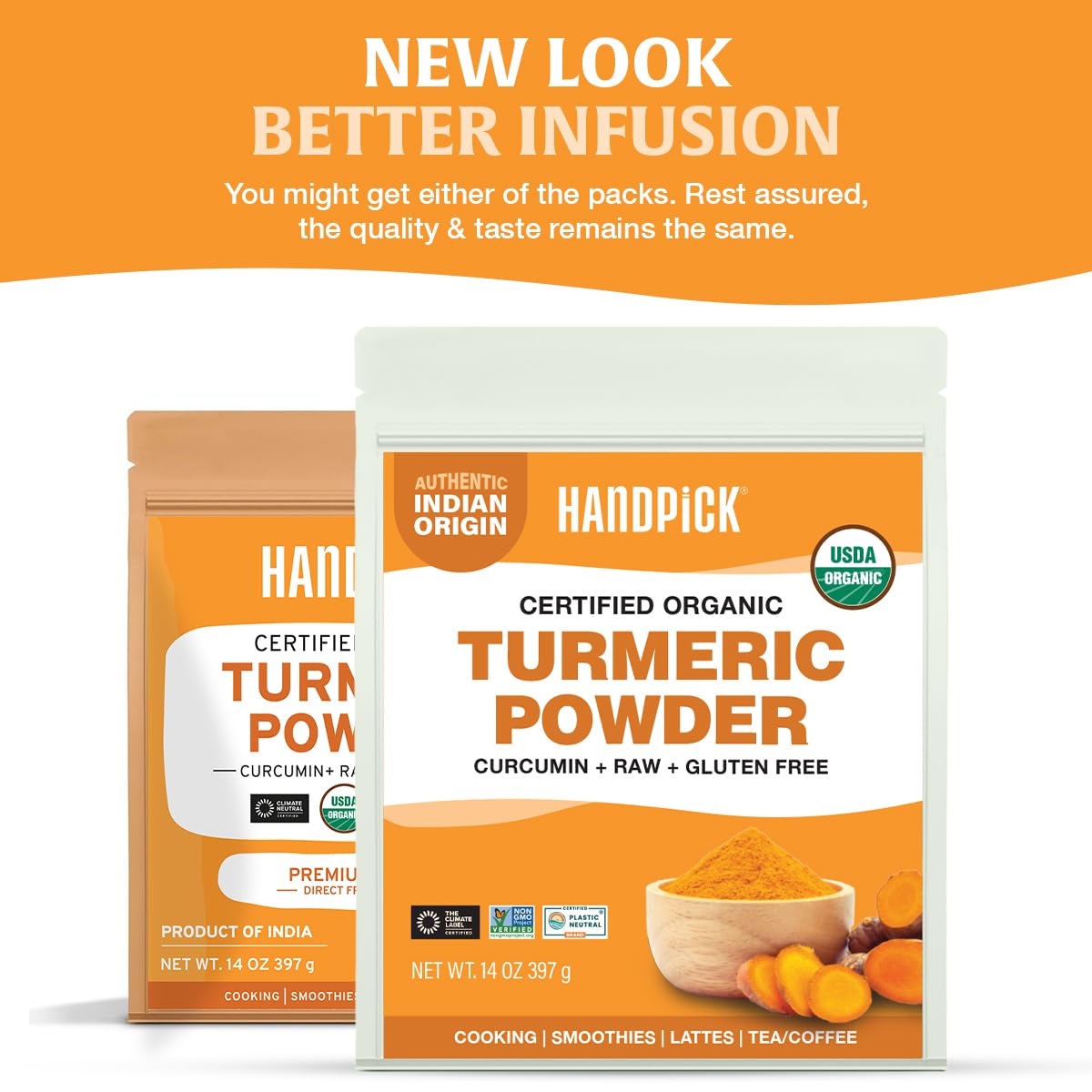 HANDPICK turmeric powder dusted on a dish for color and warmth.