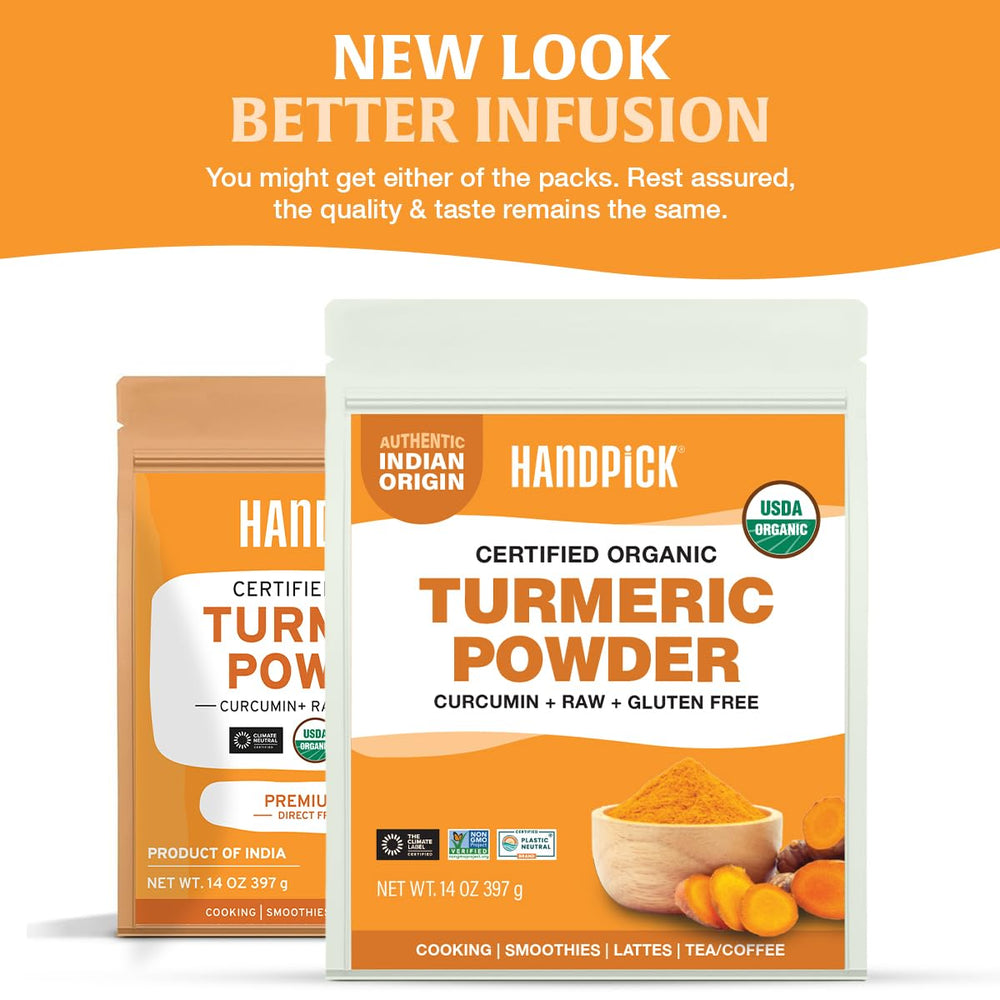 HANDPICK turmeric powder dusted on a dish for color and warmth.
