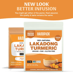 HANDPICK turmeric tea brew ready to sip with warm spice aroma.