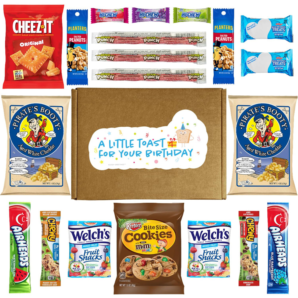 Hangry Kit Birthday Snacks mixed collection highlights sweet salty chewy options