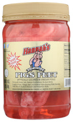 Hannah's Ready-To-Eat Pickled Pigs Feet jar front for quick snacking.