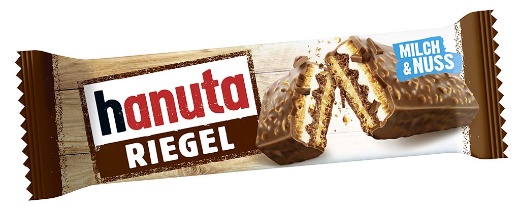 Hanuta Riegel bars texture close-up highlighting crispy wafer layers