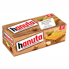 Hanuta hazelnut cream wafers in a box, ready to share