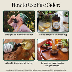 Hany's Harvest Fire Cider label emphasizes small-batch handcrafted quality.