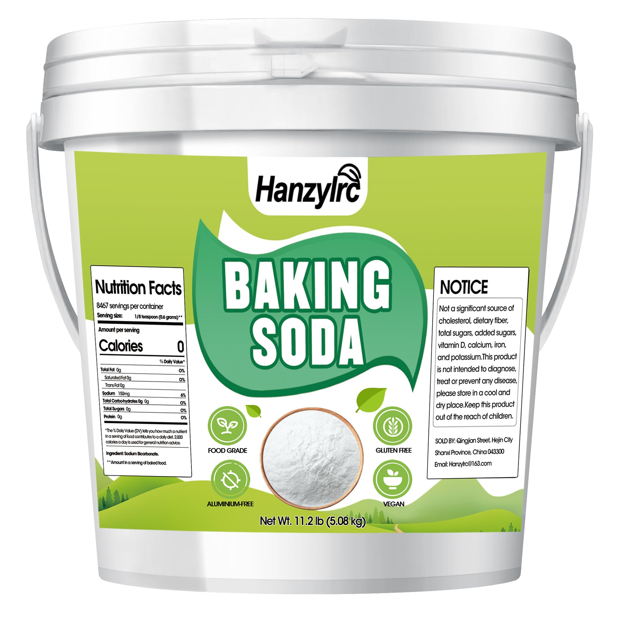 Hanzylrc baking soda bulk 11lb pack for everyday baking and bulk storage