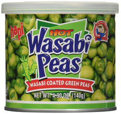HAPI Wasabi Hot Green Peas front view highlights vibrant wasabi seasoning and crunchy texture