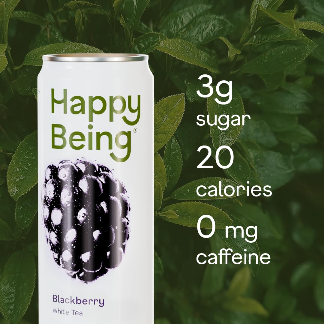 Happy Being Blackberry White Tea glass pour — smooth, flavorful experience ideal for anytime.