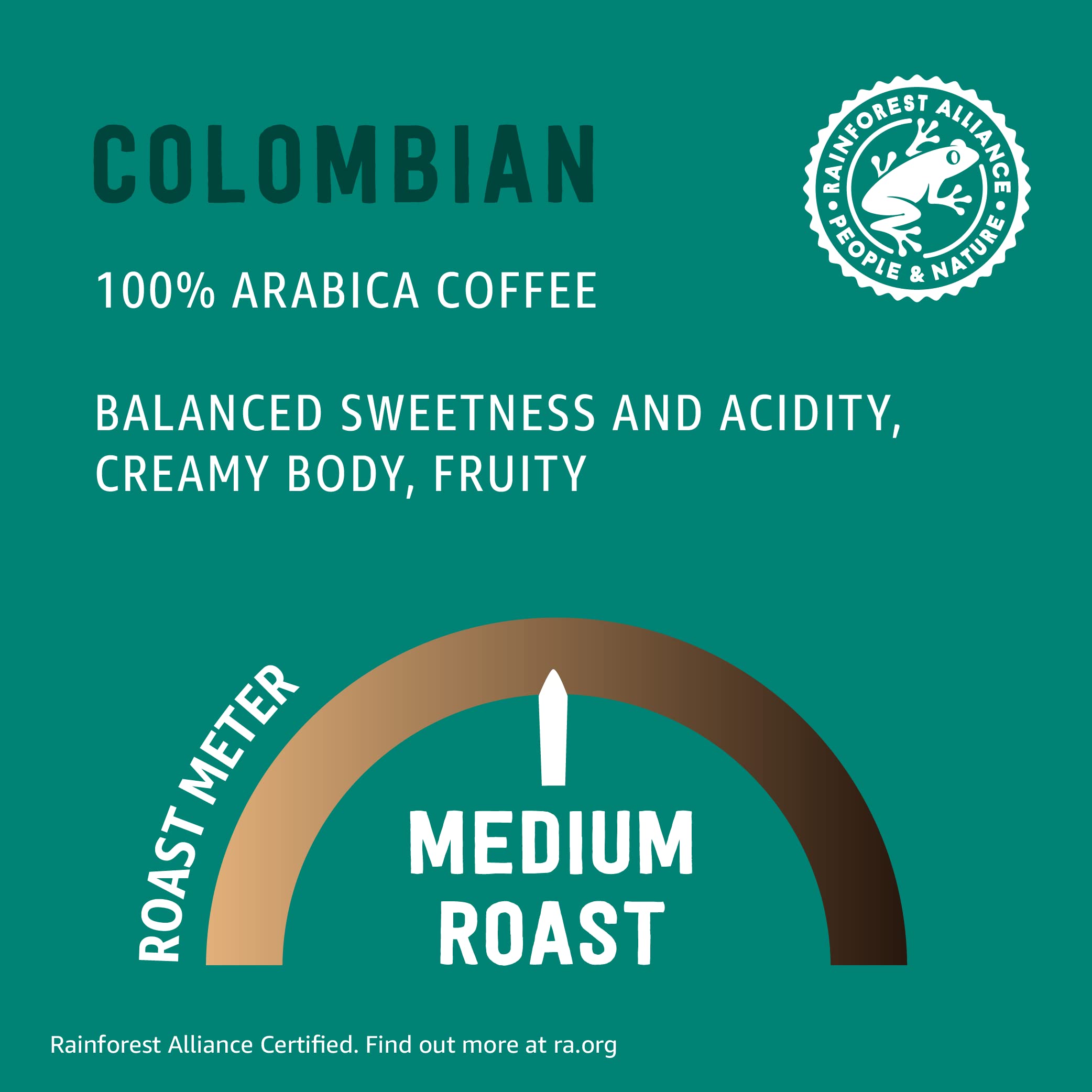 Happy Belly Arabica Colombian pods highlight premium beans for smooth flavor.