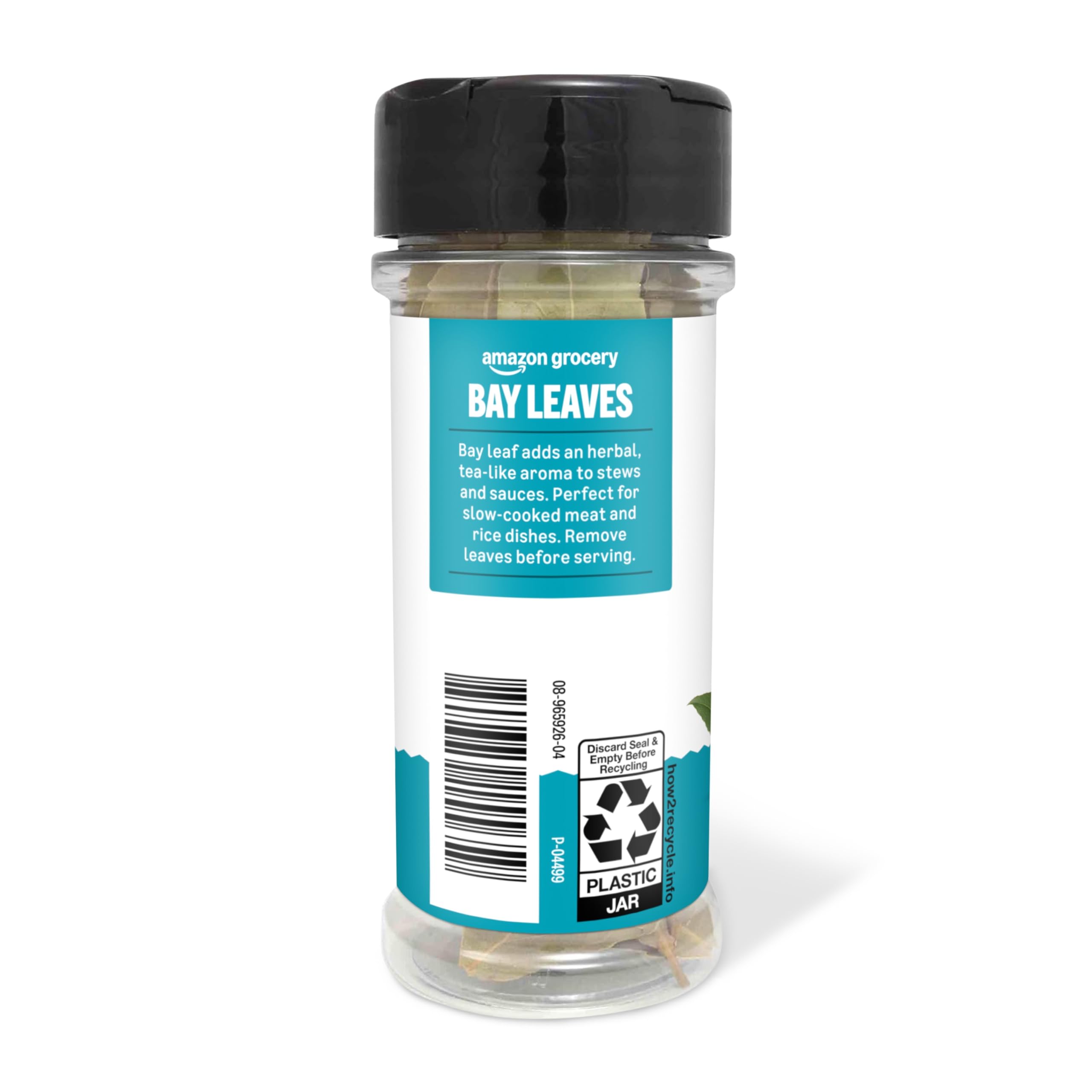 Sealed jar of Happy Belly bay leaves ready for daily cooking.