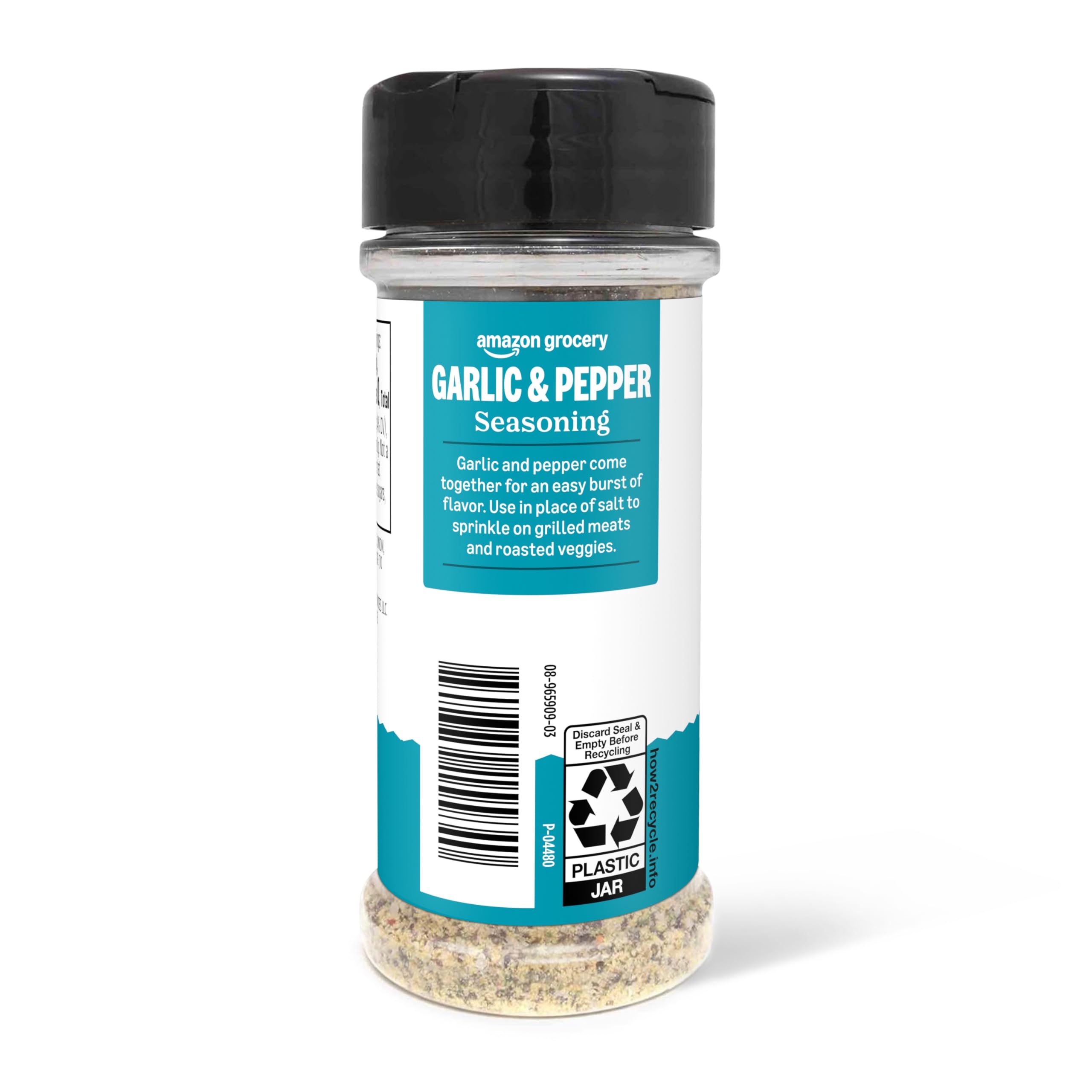 Packaging of Happy Belly Black Garlic Pepper signals pantry-ready convenience