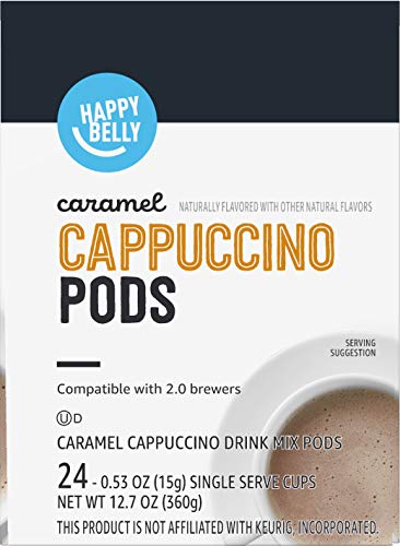 Close-up of Happy Belly pods showing compatibility with K Cup brewers