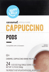 Brewed cappuccino cup with caramel swirl from Happy Belly pod