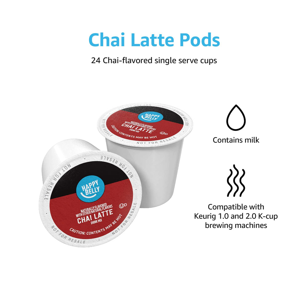24-count box of Happy Belly chai latte pods offers value and convenience.