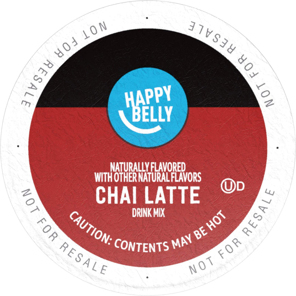 Happy Belly chai latte pods shake-before-brewing guide enhances flavor consistency.