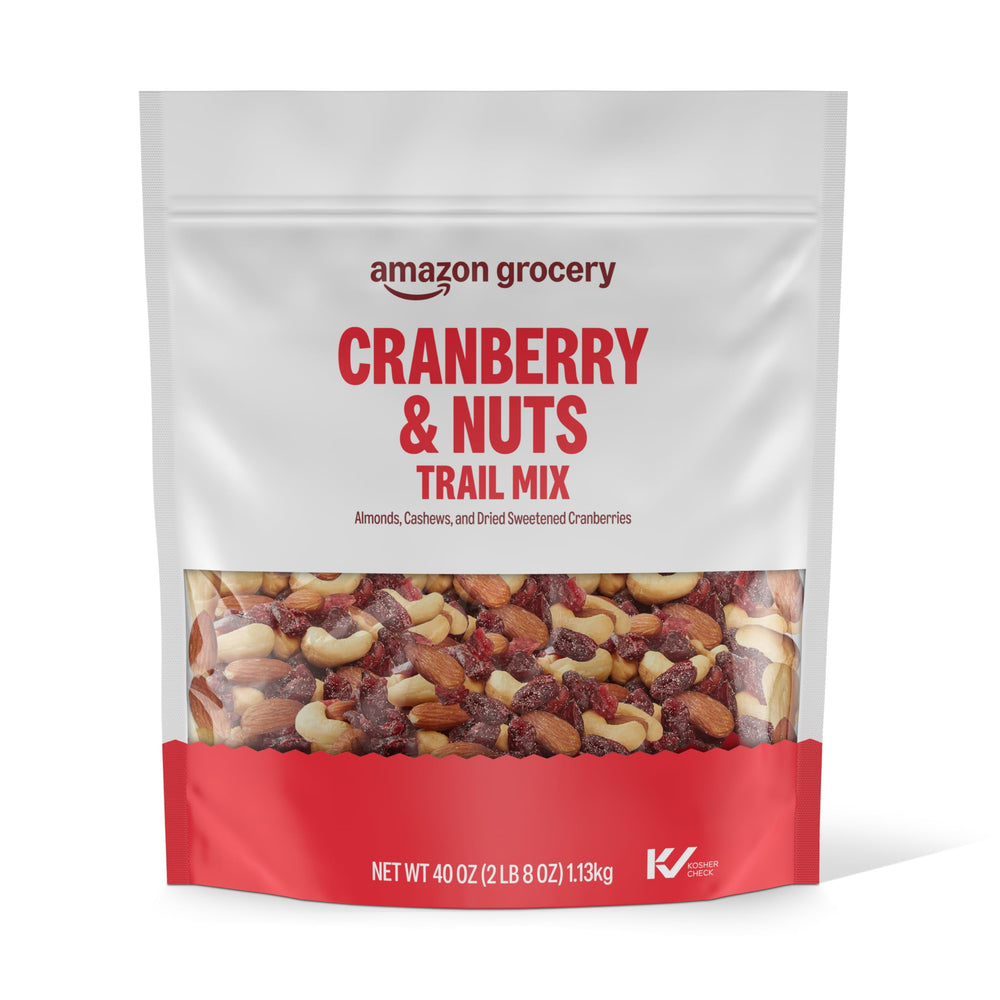 Happy Belly Cranberry & Nuts Trail Mix bag front view for on-the-go snacking