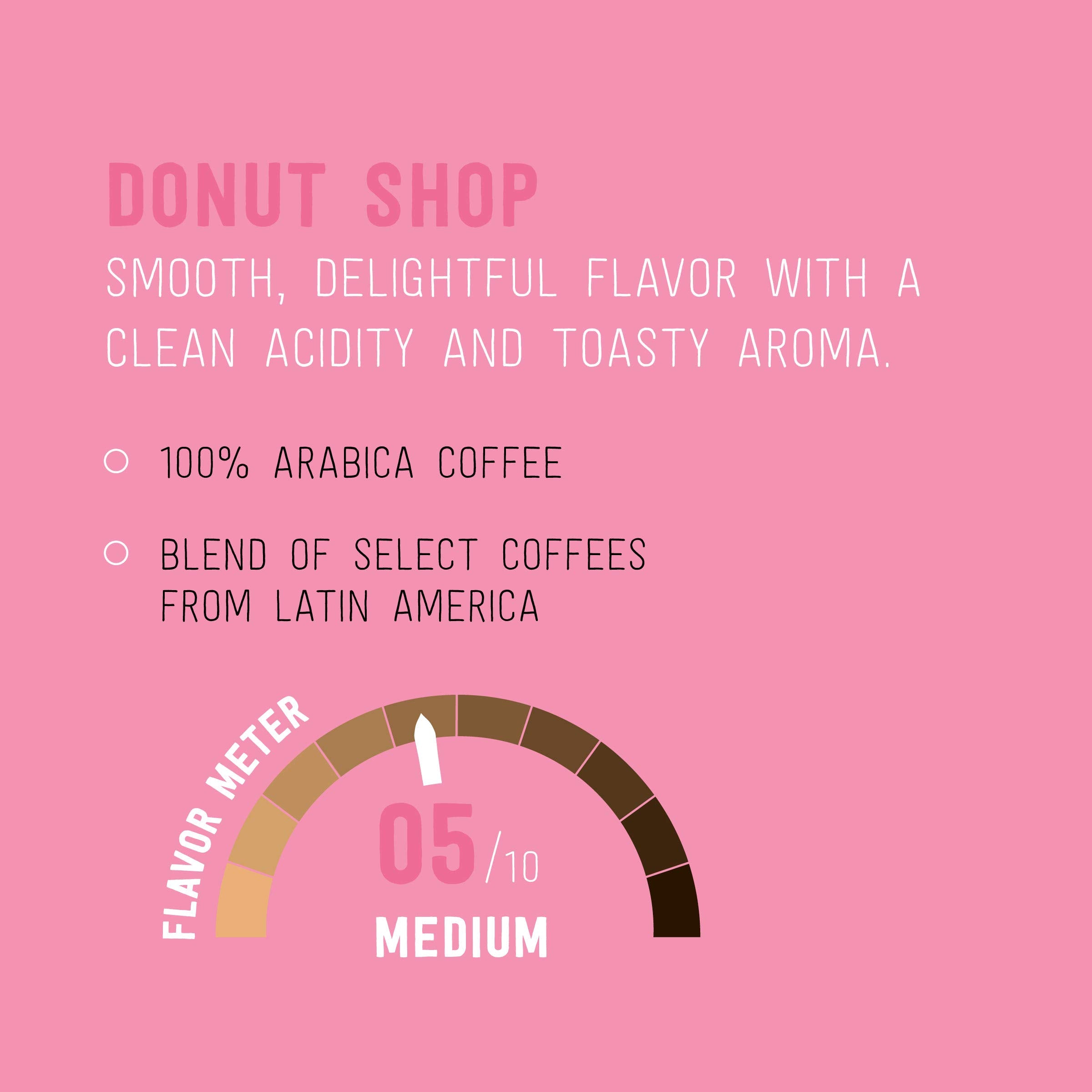 Happy Belly Donut Style pod in cup delivering a smooth medium roast.