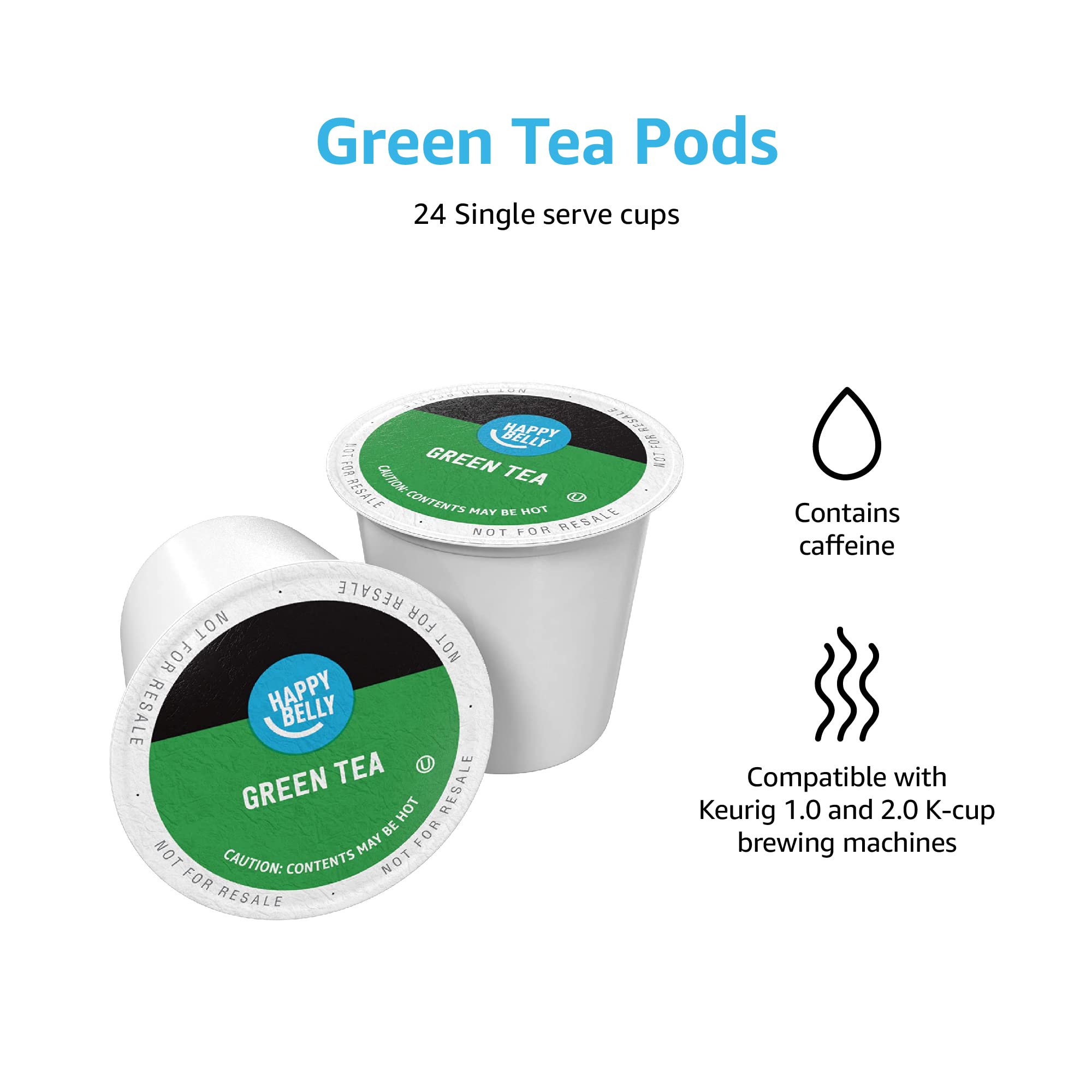 Happy Belly 24-count green tea pods pack for daily routines.