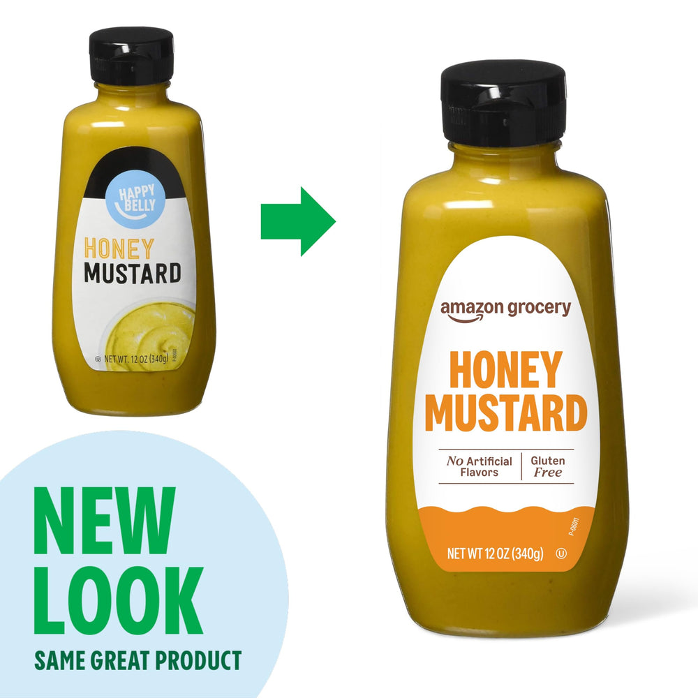 Happy Belly Honey Mustard dipping sample reveals tangy-sweet glaze for snacks.