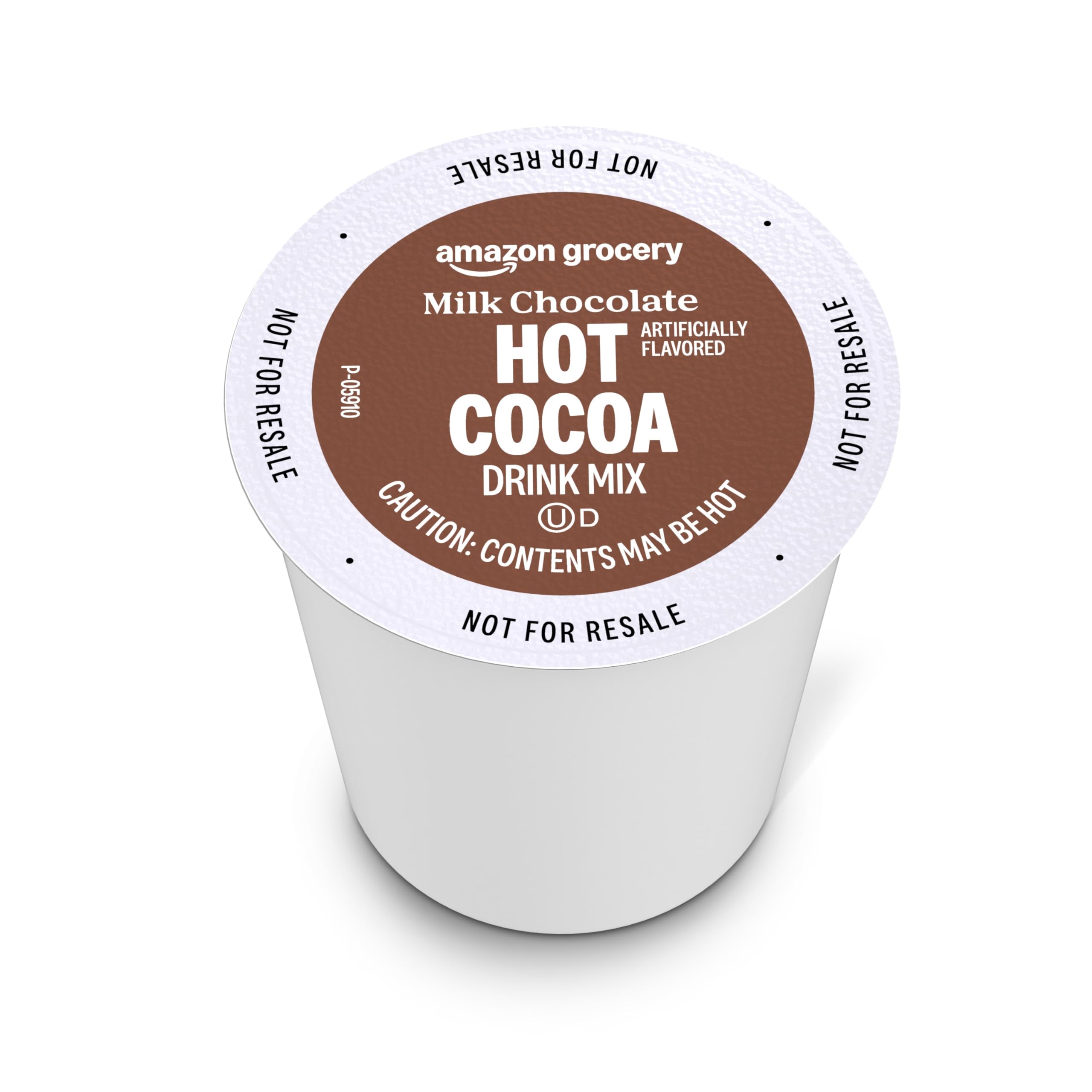Happy Belly hot cocoa pods box on a kitchen counter.