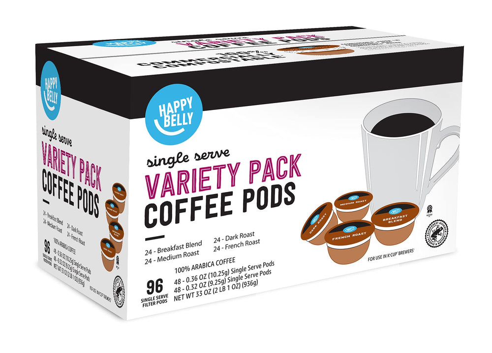 Happy Belly K-Cup compatible pods for easy use with standard brewers.