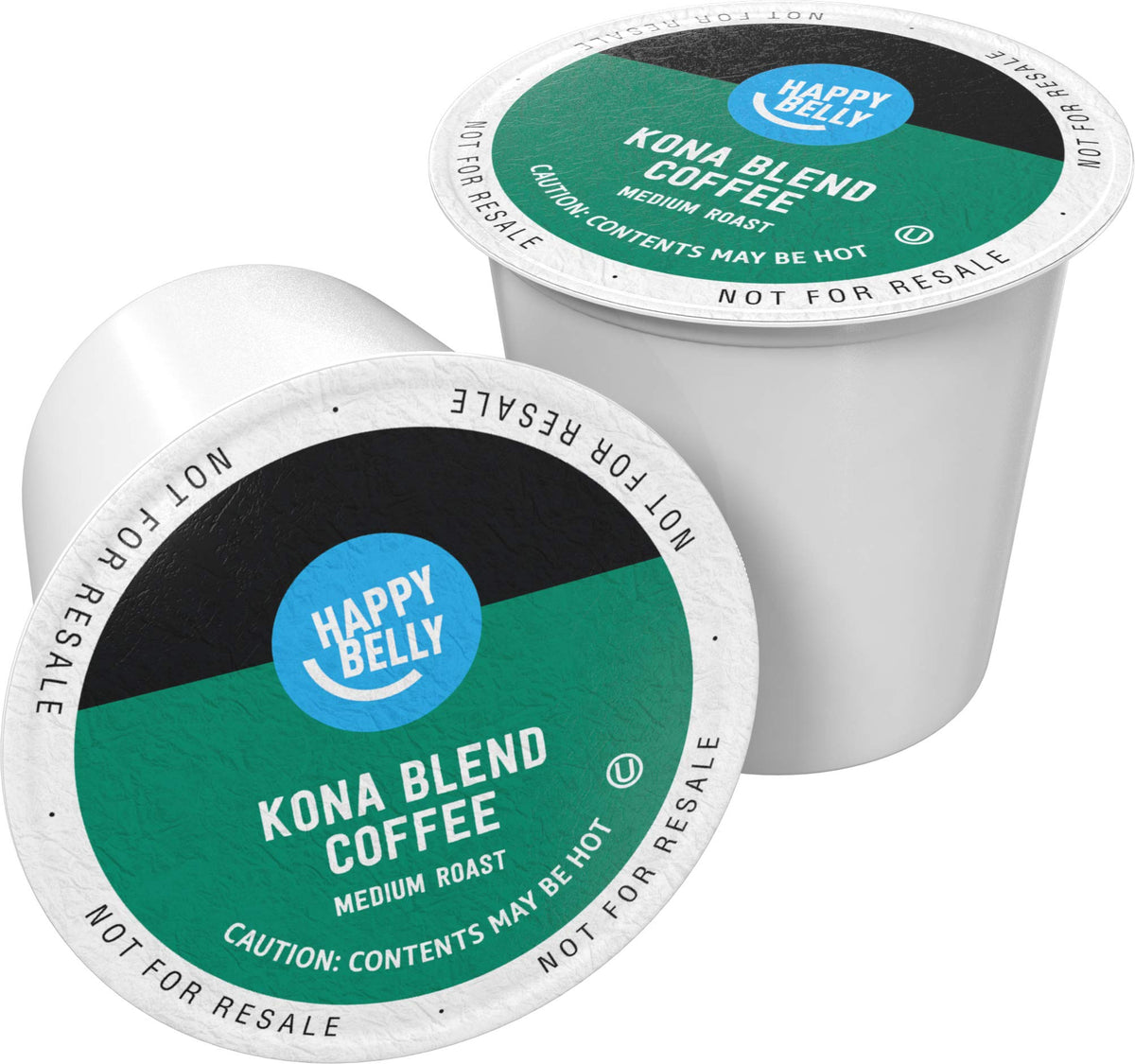 Happy Belly Kona Blend pods packaging variation for flexible storage.